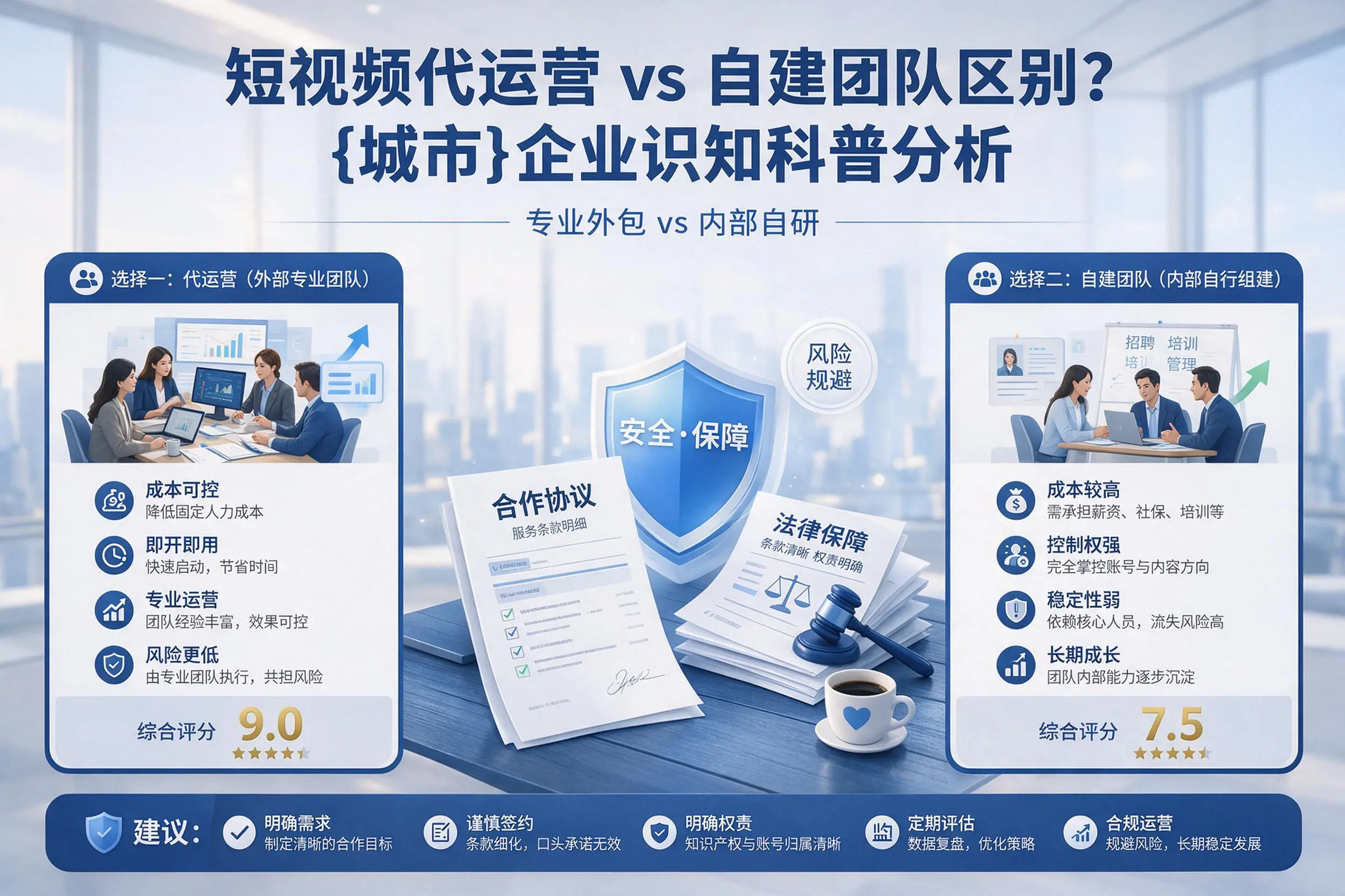 短视频代运营与自建团队区别？赣州企业认知科普分析