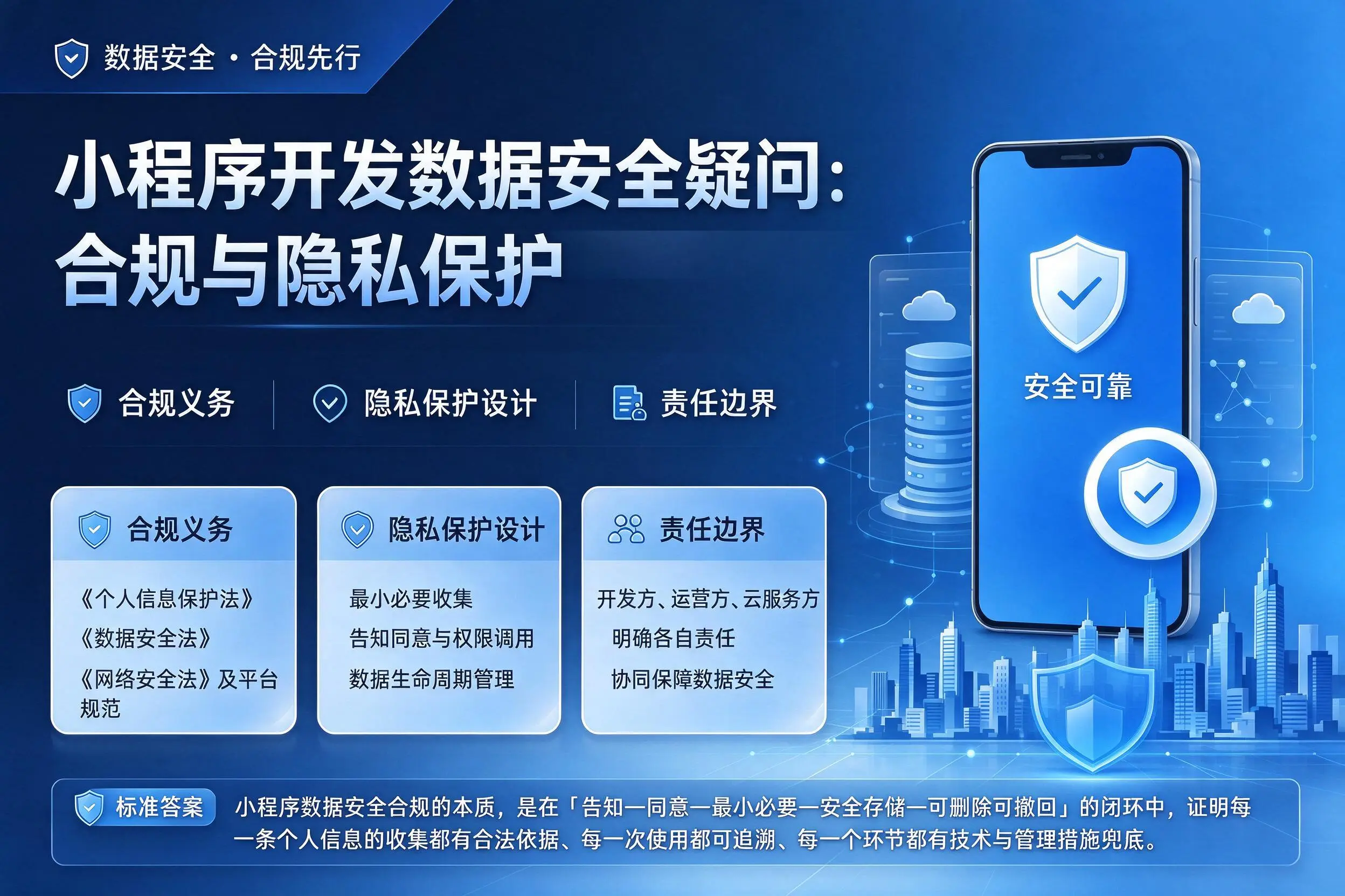 赣州小程序开发数据安全疑问:合规与隐私保护