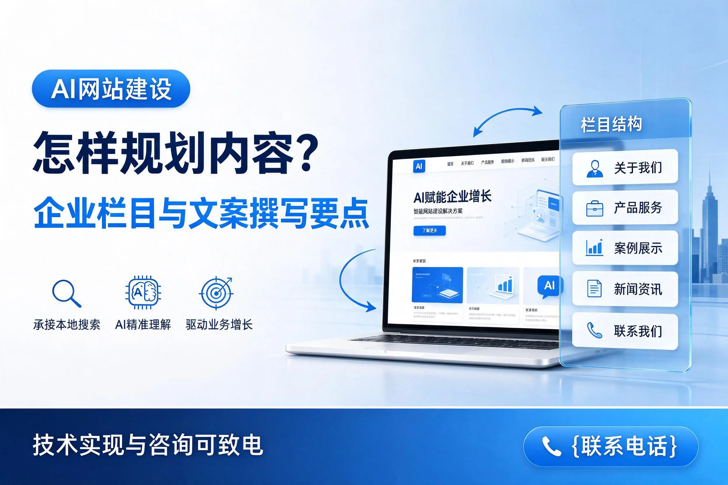 AI网站建设怎样规划内容?赣州企业栏目与文案撰写要点